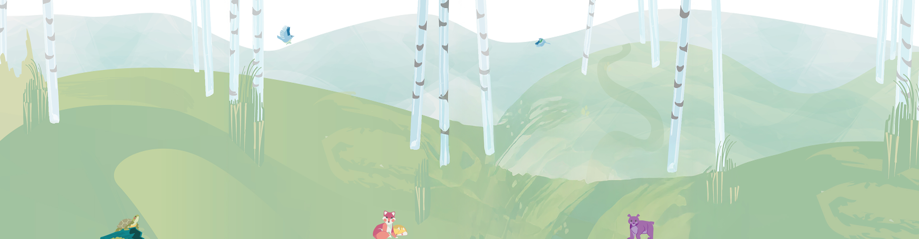 Woods with animals drawing