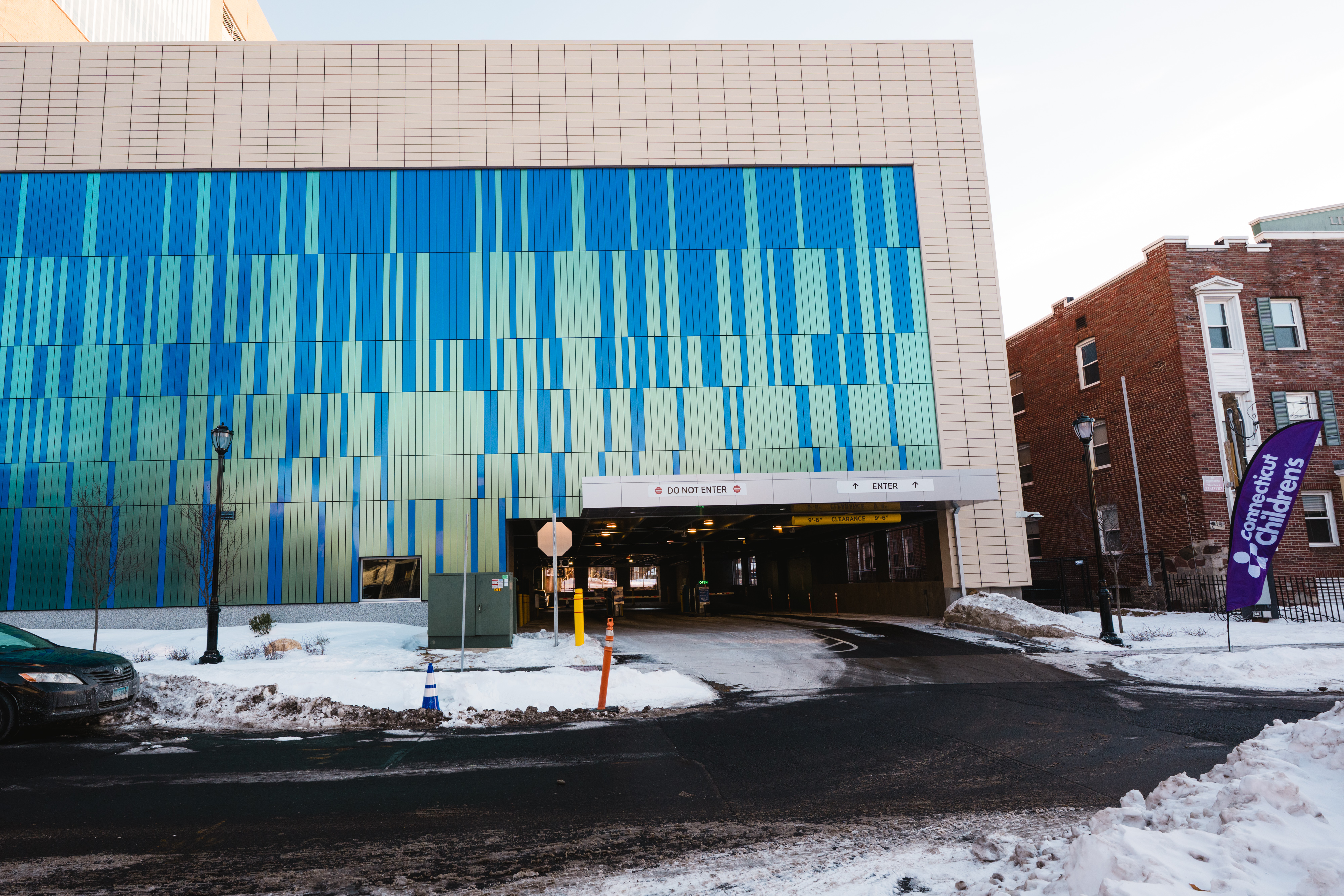 Tower garage exterior- Lincoln Street entrance Tower garage exterior- Lincoln Street entrance