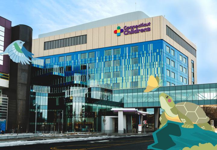 282 Washington Street new tower exterior with sky bridge visible and wayfinding friends in the corners. 282 Washington Street new tower exterior with sky bridge visible and wayfinding friends in the corners.