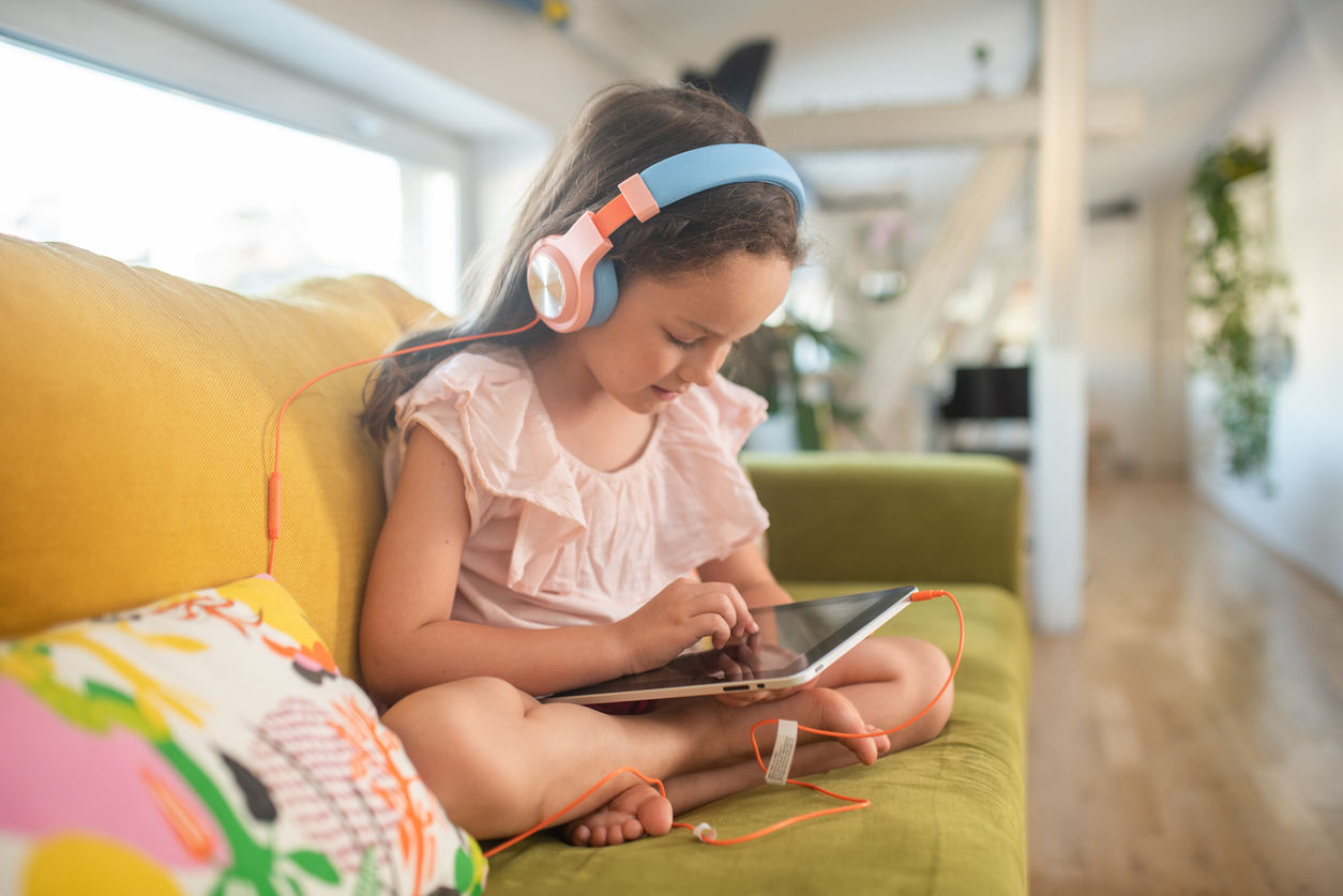 Child using an iPad