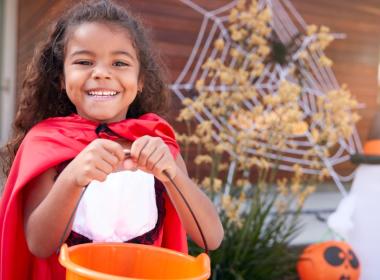 Girl dressed in a Halloween costume