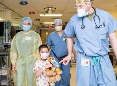 Child getting ready to go into surgery