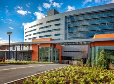 Exterior view of Vassar Brothers Medical Center in Poughkeepsie, NY