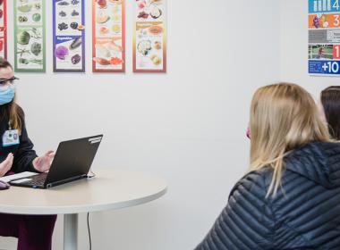 Patients meeting with a dietitian