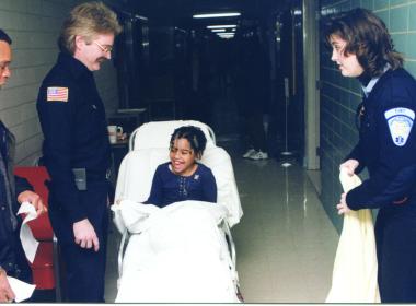 EMTs transport one of the first patients to Connecticut Children’s after we opened our doors on April 2, 1996