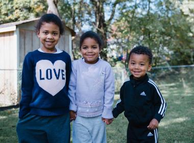 Jenna-Lee with her siblings