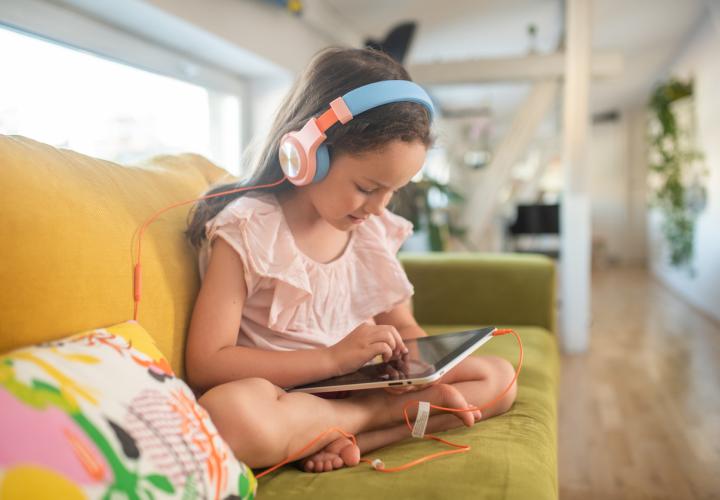 Child using an iPad