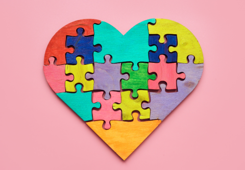 autism spectrum heart puzzle figure