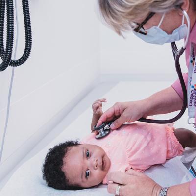 A baby at their checkup