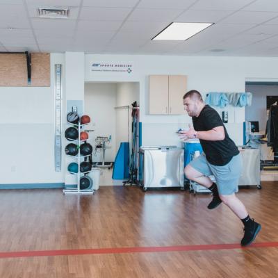 Zach in physical therapy