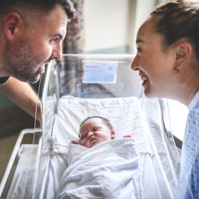 Family with newborn baby